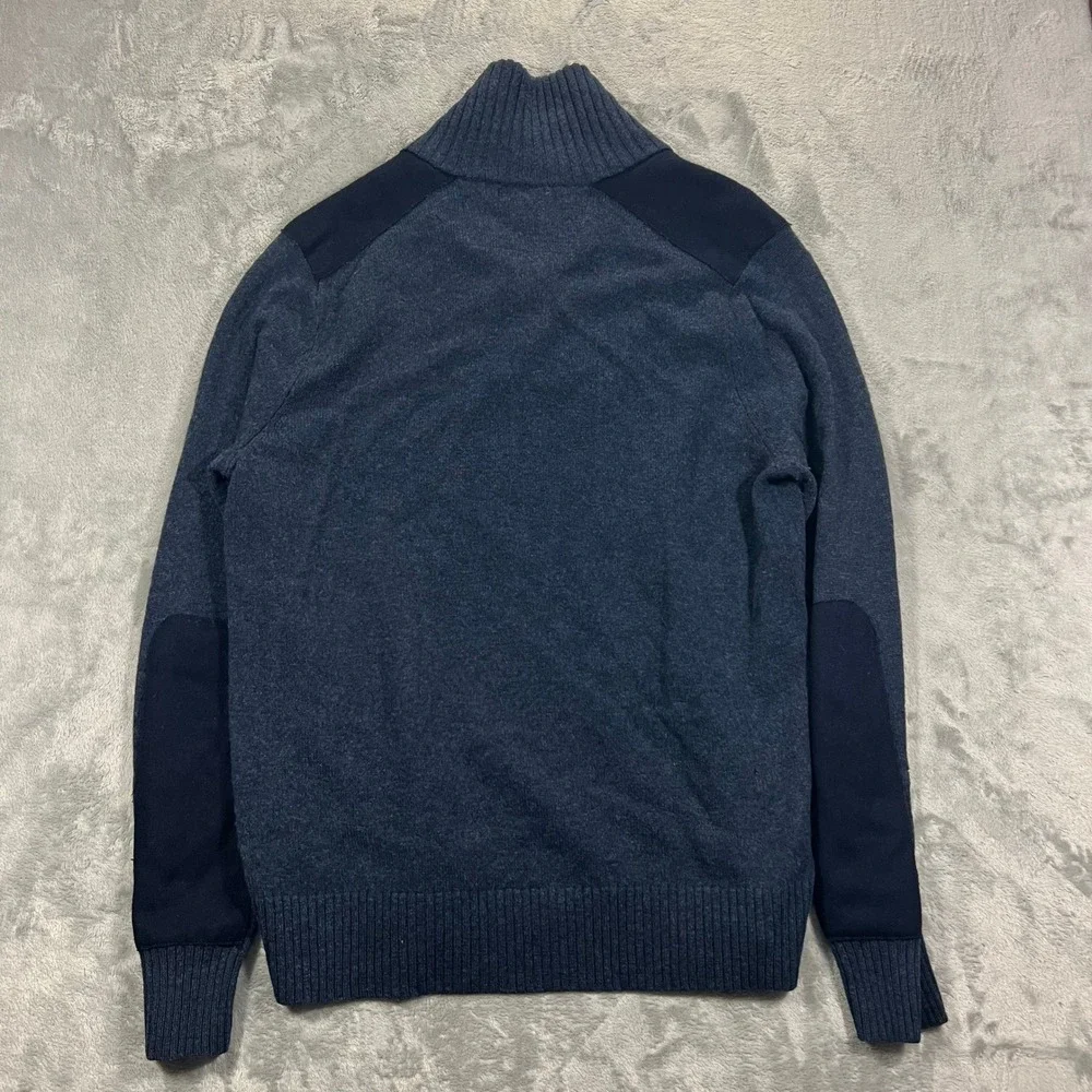Banana Republic Sweater Mens Large Blue 100 Merino Wool Shawl Collar Pullover L